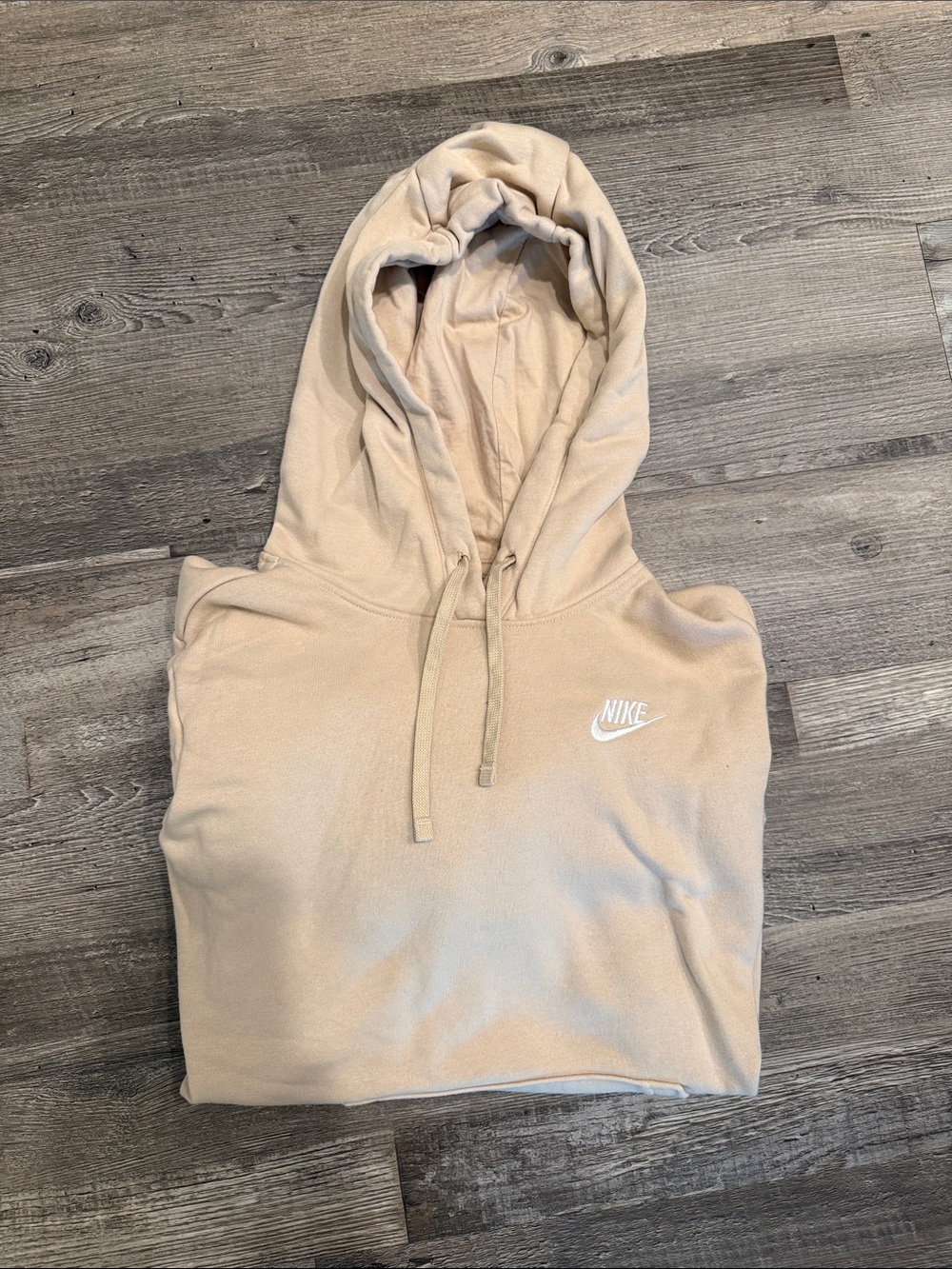 Nike Cream Pullover Hoodie with Hood and Drawstrings